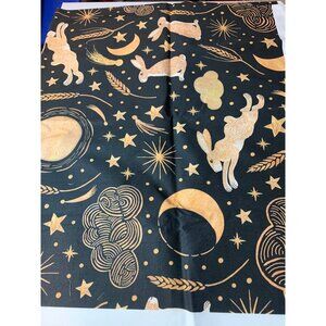 Whimsical Celestial Rabbit Pattern Fabric By Cat Hayward 1 yard x 43 inches